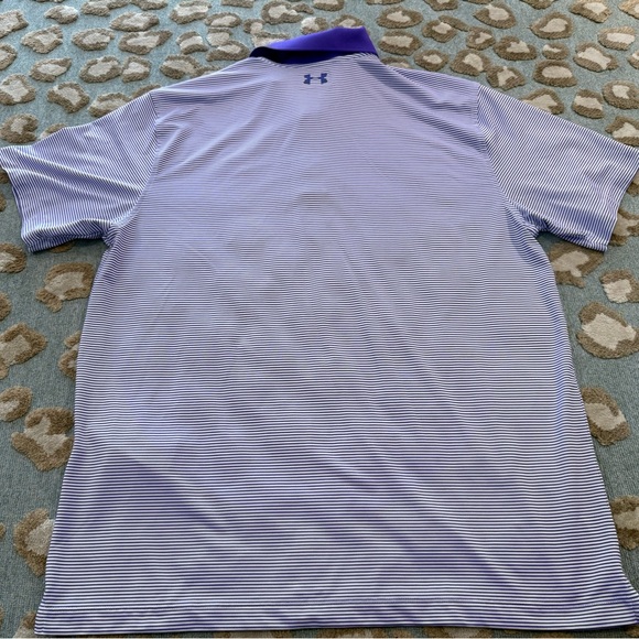 Under Armour Men's Striped Purple Polo Shirt - Picture 7 of 8